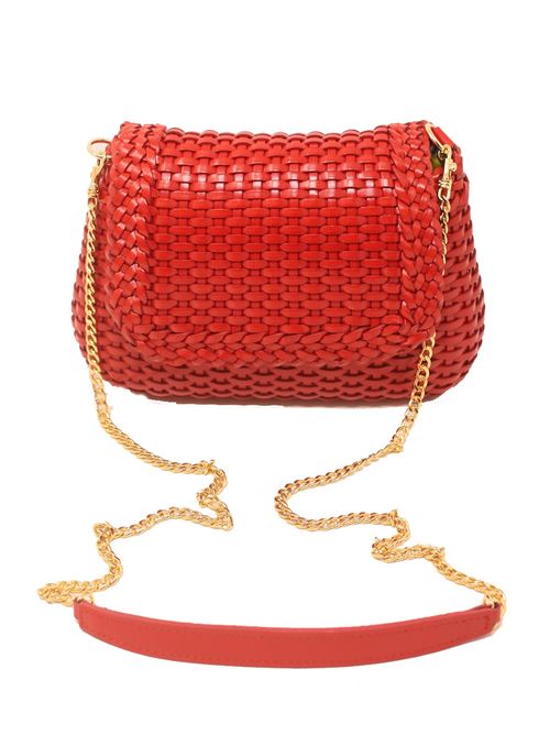 red woven leather shoulder bag Laboratorio Capri | 602NEWRED